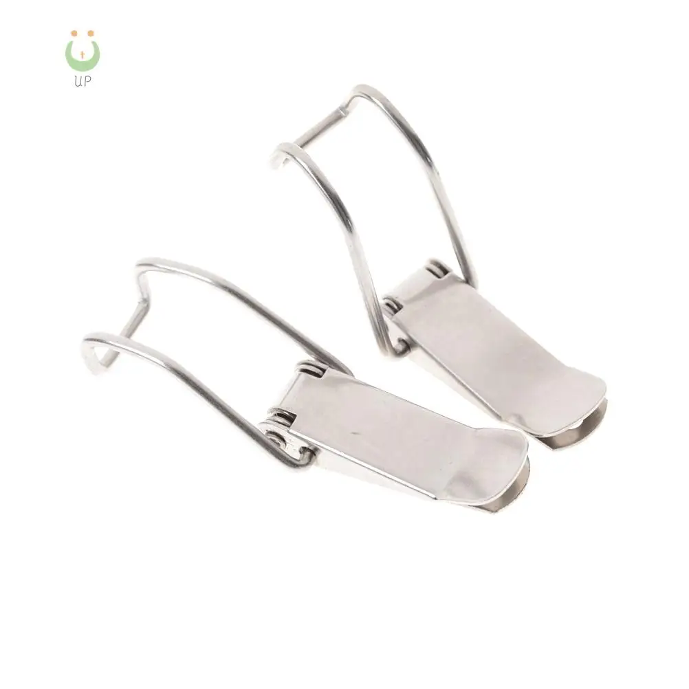 ZLinKJ 2PCS Simple Window Cabinet J115B Hardware Cabinet Boxes Spring Loaded Latch Catch Toggle Iron Hasp For Sliding Door