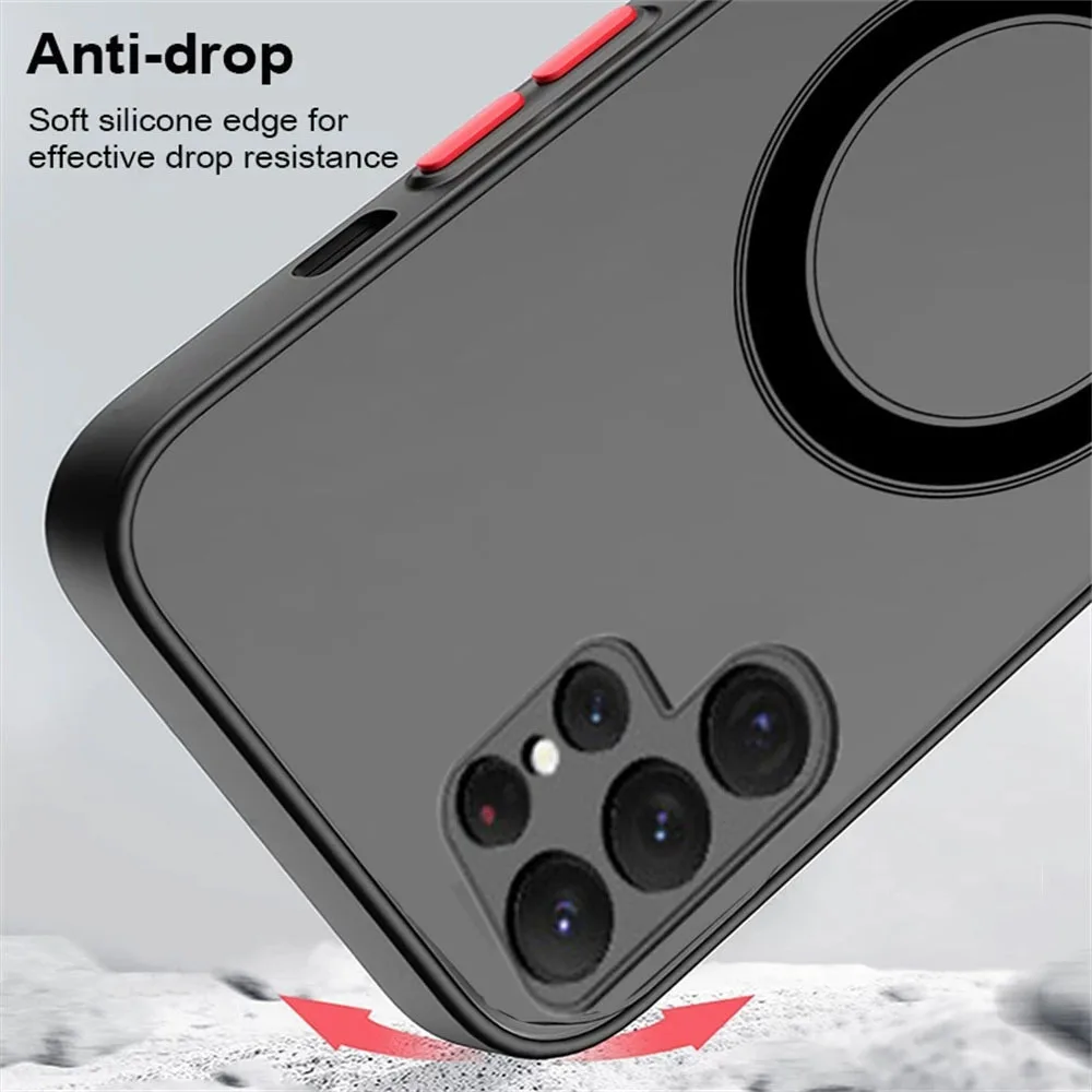 Luxury Magsafe Wireless Charge Shockproof Matte Clear Case
