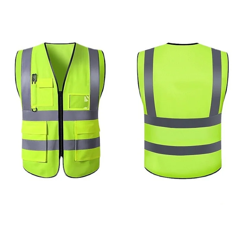 Reflective Safety Vest with Pocket Soft Safe Protective Traffic Clothing Waterproof for Racing Running reflective safety vest