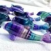 8cm Natural Rainbow Fluorite Dolphin Crystal Stone Hand Carved Animal Figurine Healing Crafts Home Decoration As Gift 1pc 1