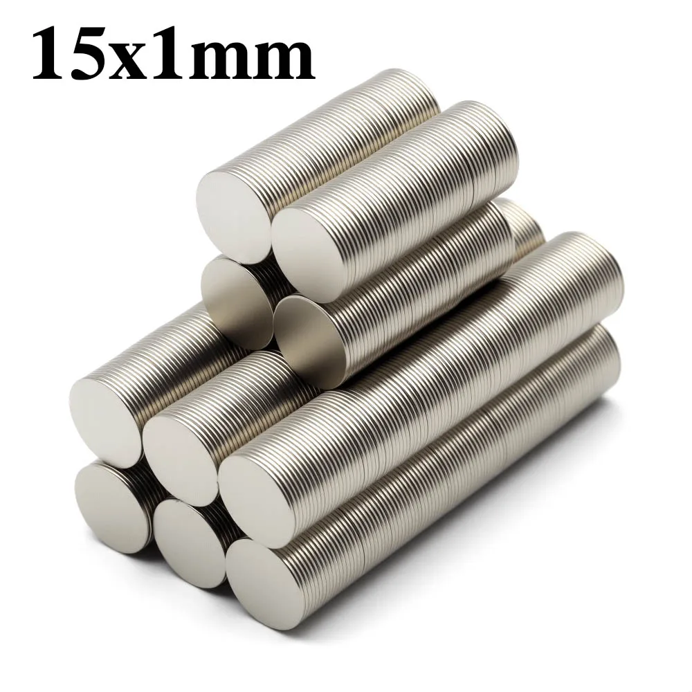 15 x 1 mm superstarker runder Magnet Neodym-Magnet NdfeB N35, starker Permanentmagnet imanes Kühlschrankmagnet – Detail 1