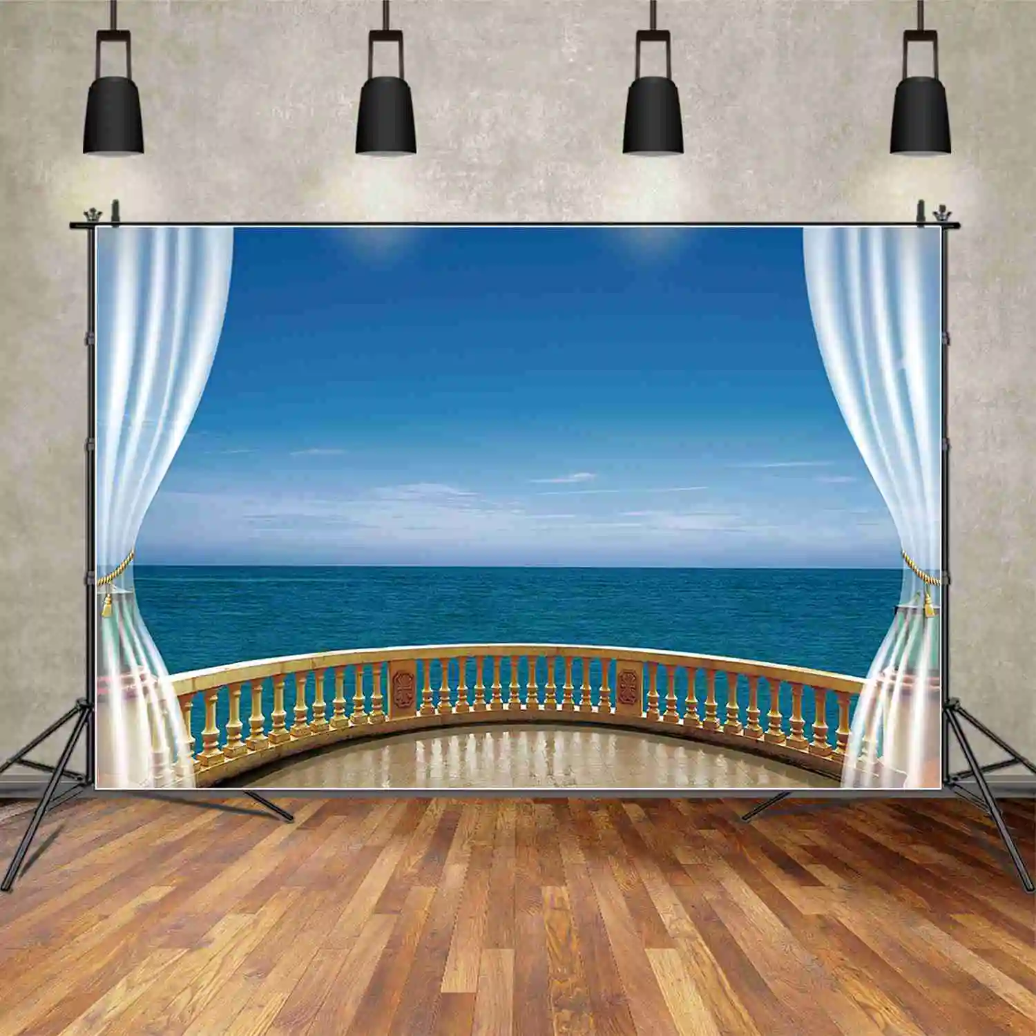 

Задний фон MOON.QG для фотосъемки с изображением морской воды, голубого океана, праздников, тропического летнего курорта