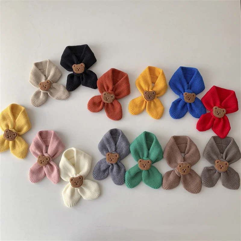 Autumn Winter Kids Scarf Soft Wool Children Knitted Newborn Bib Infant Toddler Neck Warm Fashion Baby Girl Boy