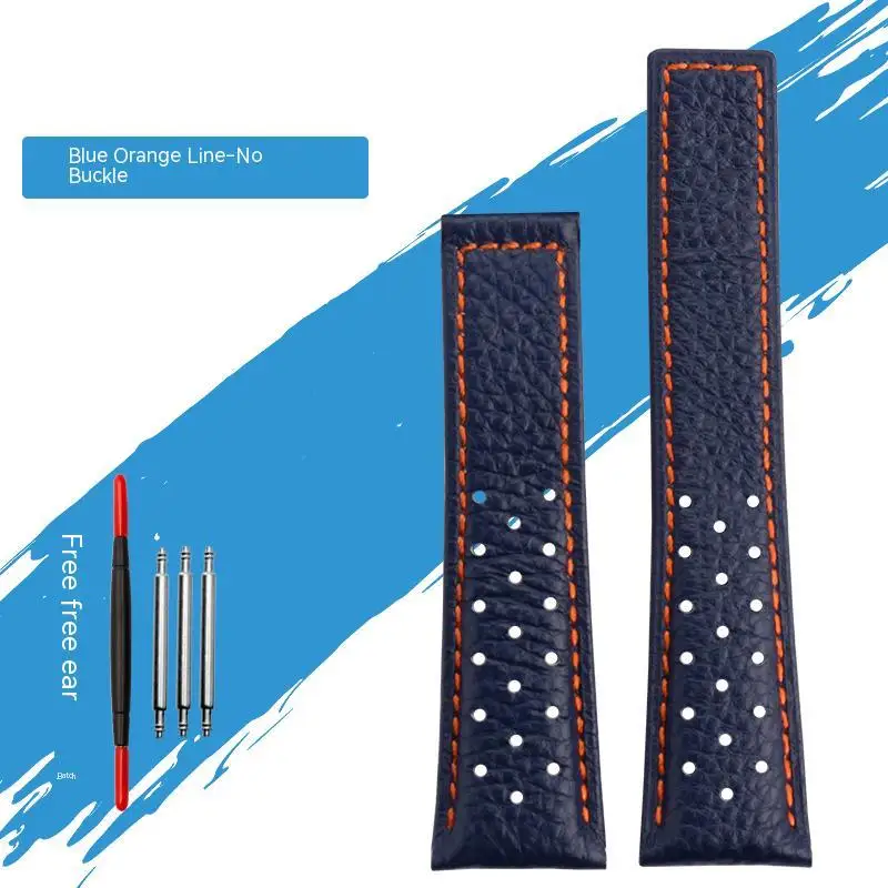 Men's Genuine Leather Watch Strap - Breathable and Soft