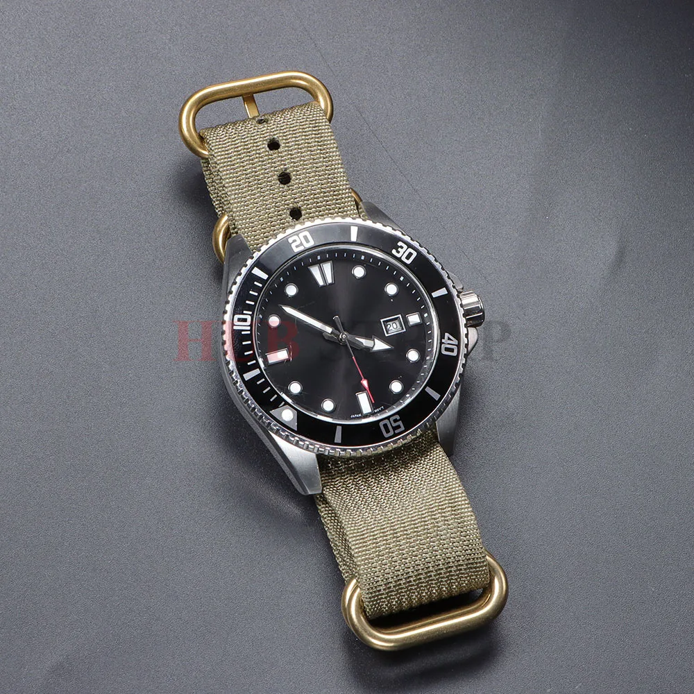 Gold Buckle High-Density Nylon Watch Band - Durable Woven Canvas Strap