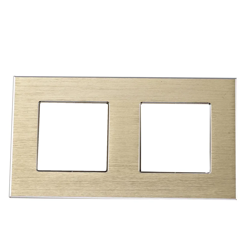 Tempered Glass Frame Three Color 86*86mm Single Double Tripled Quadruple Aluminum Frame for Socket Part