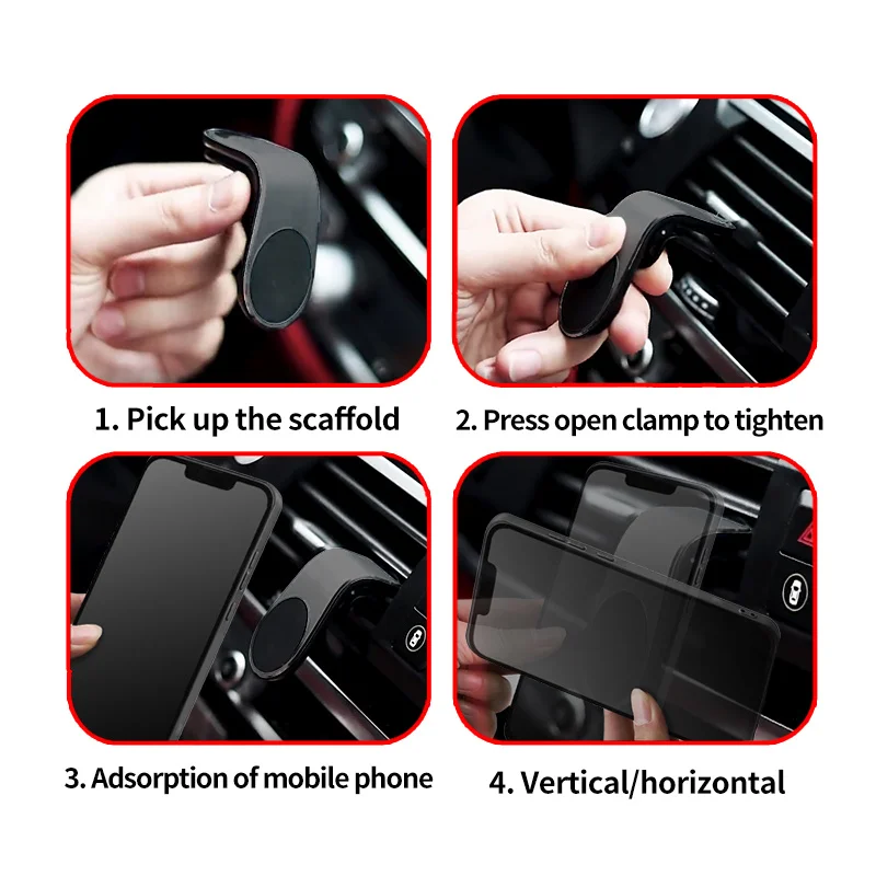 Magnetic Car Phone Holder Air Vent Clip Mount 360 Rotation Mobile Bracket GPS Cell Phone Stand in Car For IPhone Samsung Huawei