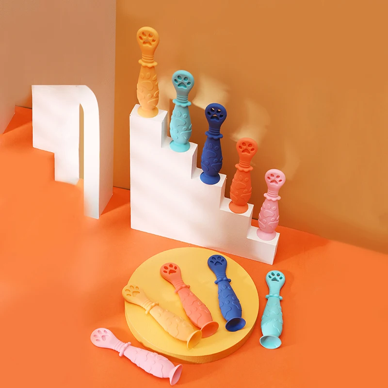 

1pcs Baby Feeding Spoon Soft Food Grade Silicone Baby Learning Spoons Fruit puree Rice cereal Spoon Child Food Supplement