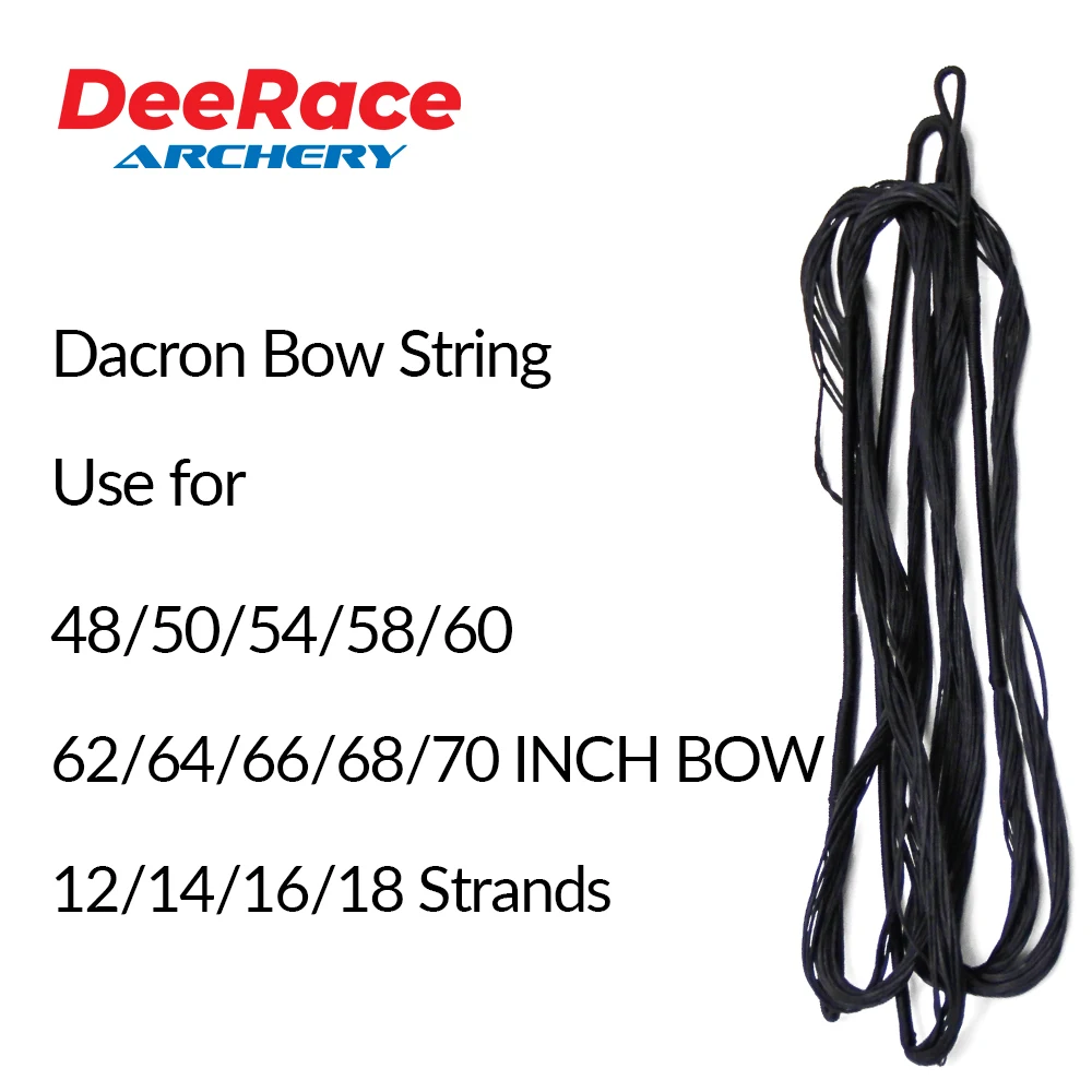 DeeRaceRecurveBowStringDacronBlackMaterialB55UseFor485054