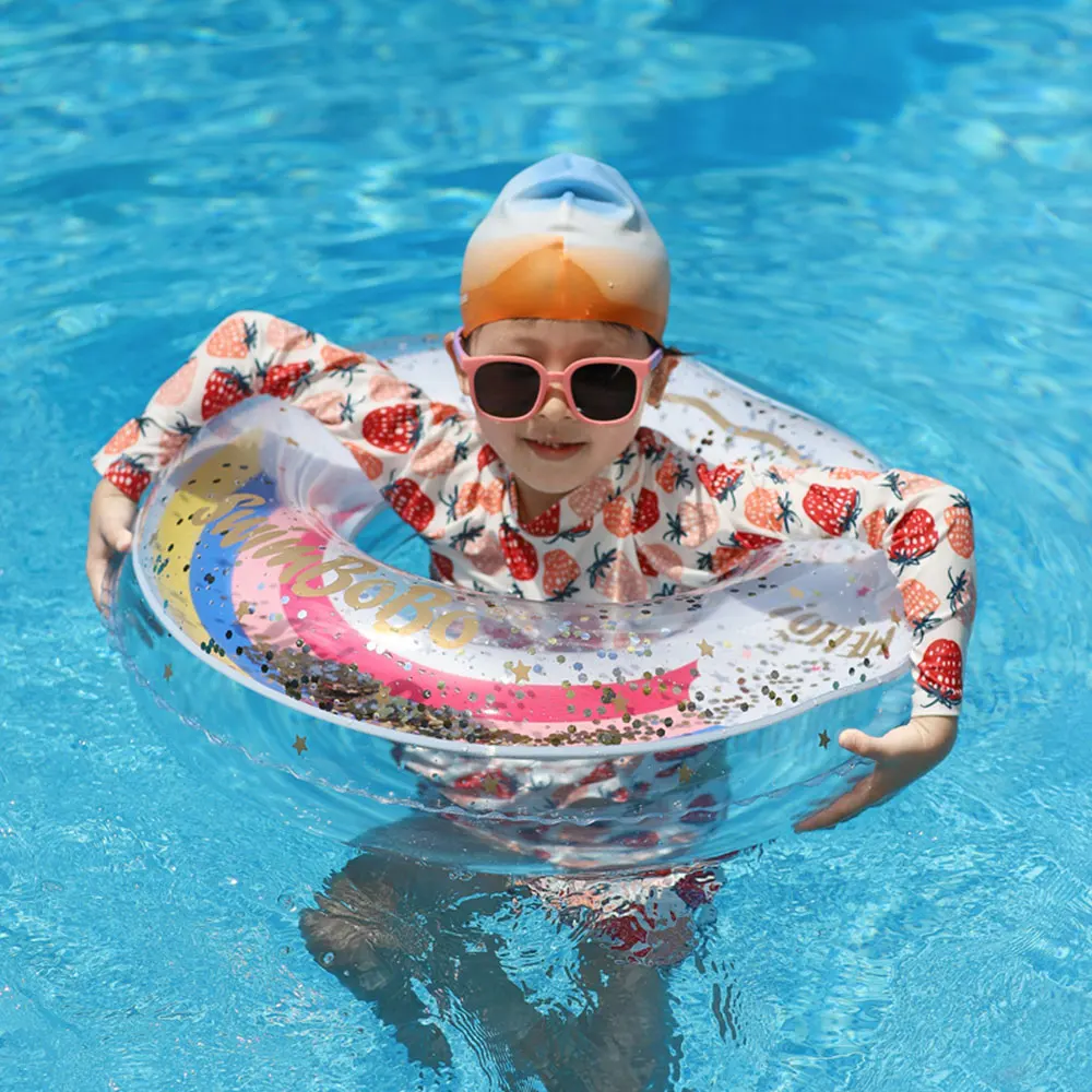 

Swimbobo New Style Baby Float Ring Rainbow For Kids PVC Inflatable Swimming Underarm Rings Children Floats In Summer Floating