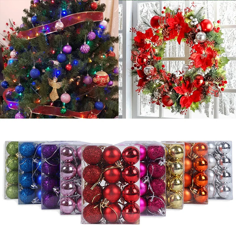 

1set Christmas Ball Christmas Tree Ornaments Xmas Hanging Tree Pendants for Home New Year Gift Party Decoration Navidad Supplies