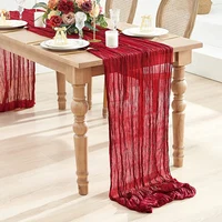Semi-Sheer Gauze Table Runner Sage Cheesecloth Table Setting Dining Vintage Wedding Party Christmas Banquets Arches Cake Decor 6