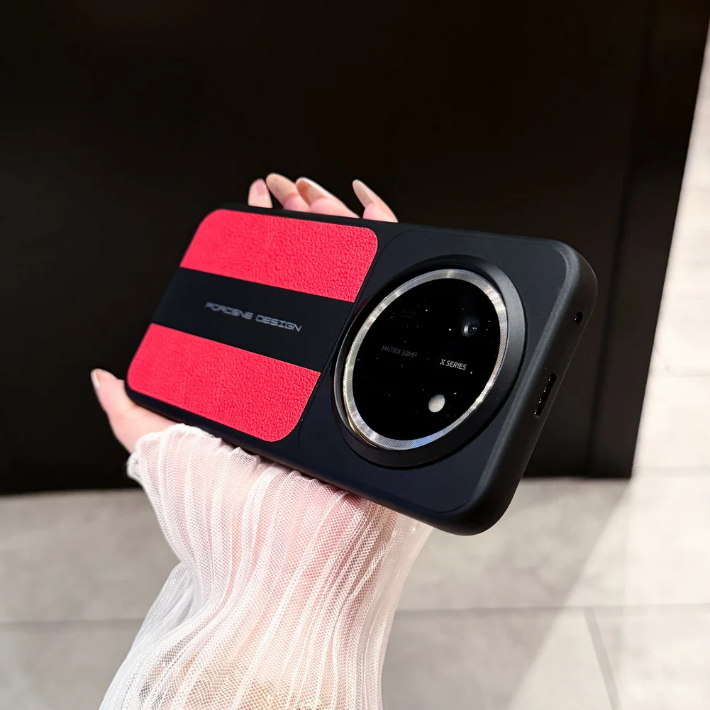 Luxurious Sports Car Design Leather Case with Raised Camera Protective Cover
