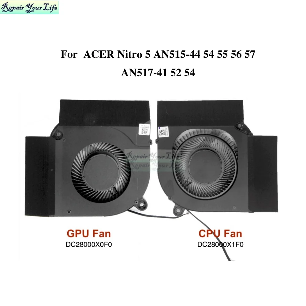 Laptop Cooling Fans CPU&GPU Cooler Radiator Fan For Acer Nitro 5 AN517-41 AN517-52 54 AN515-44 AN515-55 AN515-56 AN515-57 cooling fan