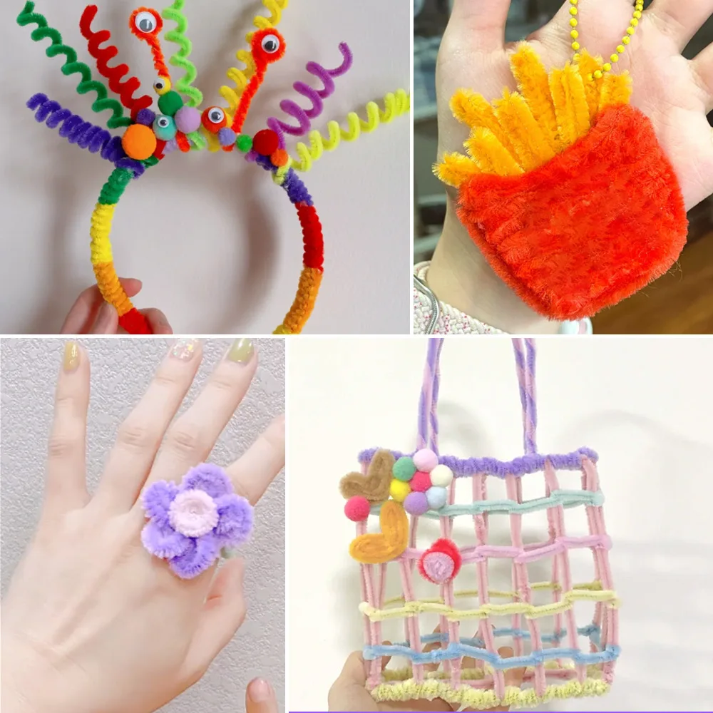 Educational Toys 100pcs DIY Chenille Stems Wire Pipe Cleaners Children Creative Hobby Material Handmade Craft Supplies