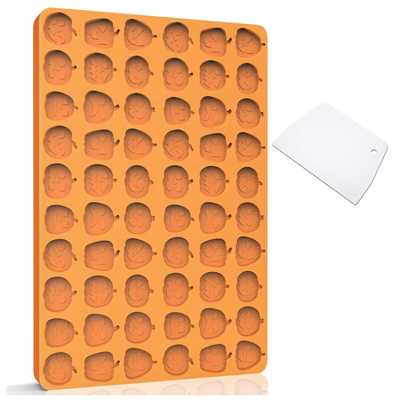 Halloween Candy Mold, Silicone Molds With 60 Mini Cavity, Trick Or