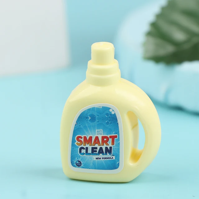 4Pcs/Set 1:12 Dollhouse Miniature Cleaning Set Laundry Detergent Soap Household Washing Kit Pretend Play Doll House Accessories 5