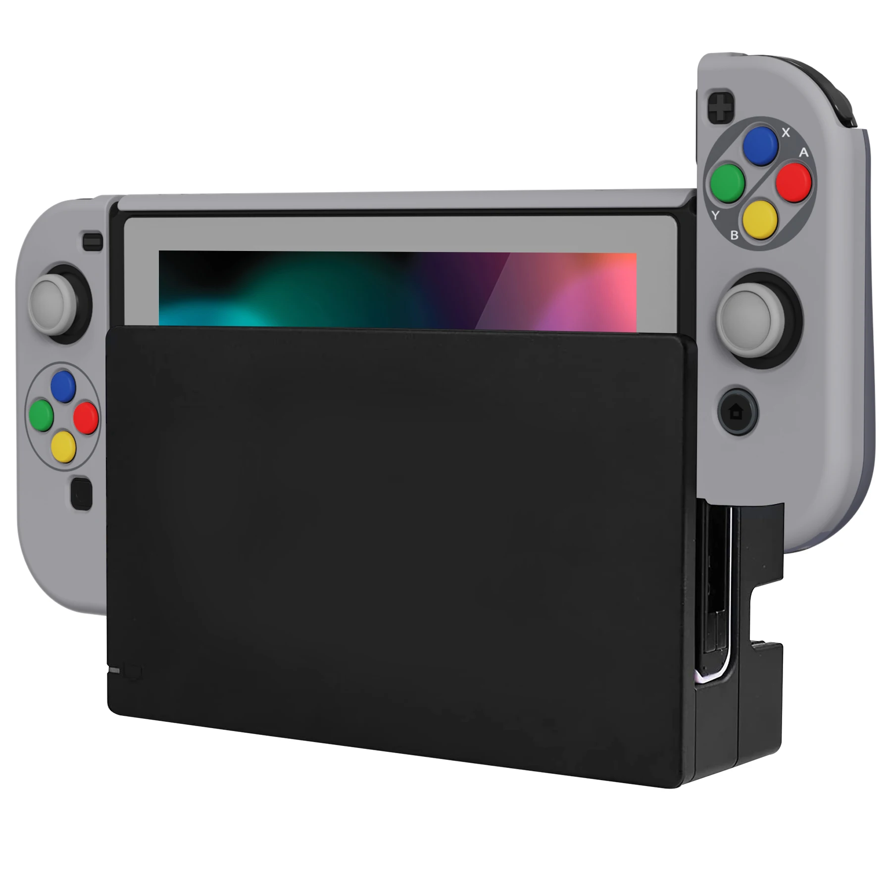 playvital altergrips sfc snes clássico estilo da ue capa ergonômica dockable capa protetora para nintendo switch com apertos de polegar