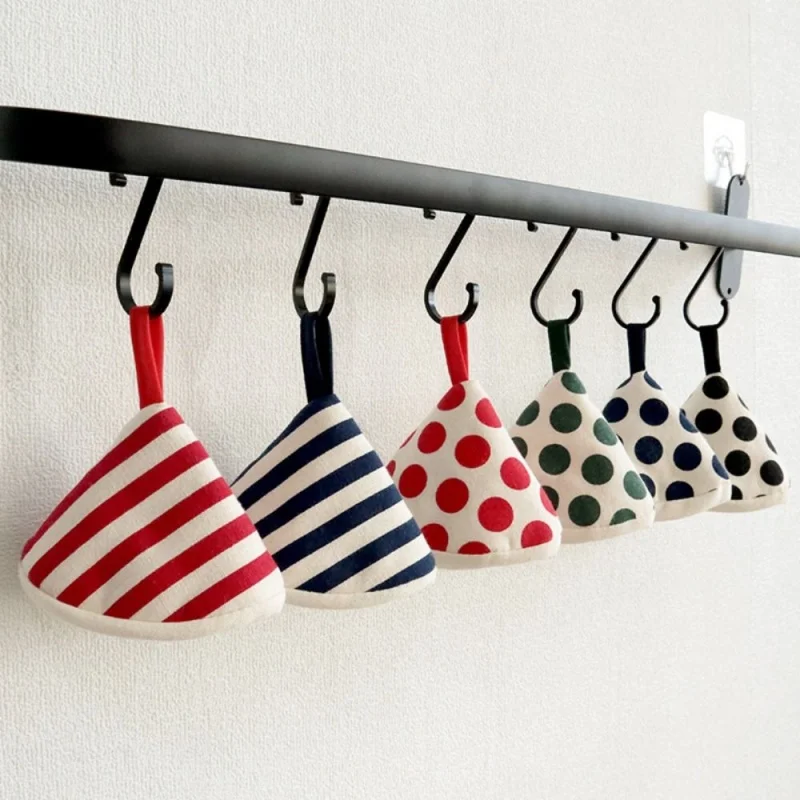 Triangle Pot Handle Cap Non-slip Heat Insulation Glove High Temperature Resistance Cotton Oven Gloves Portable Kitchen Gadget Kitchen Gloves Cotton Pot Holders