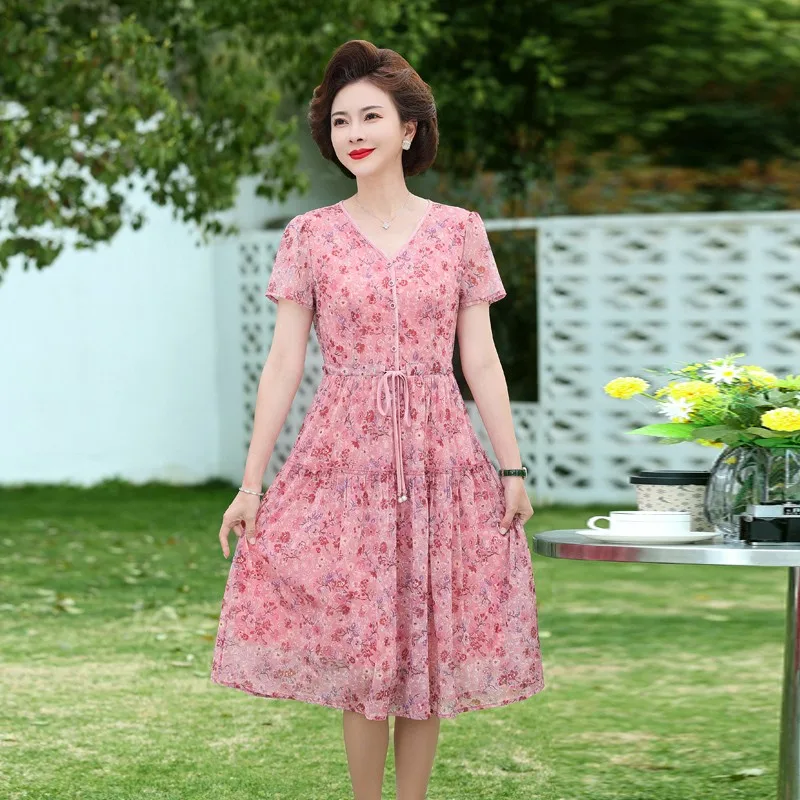 

2023 Bohemian Women's Beach Dress printing drawstring Tight Knee Length Dress Casual Elegant Party Dress Vesidos