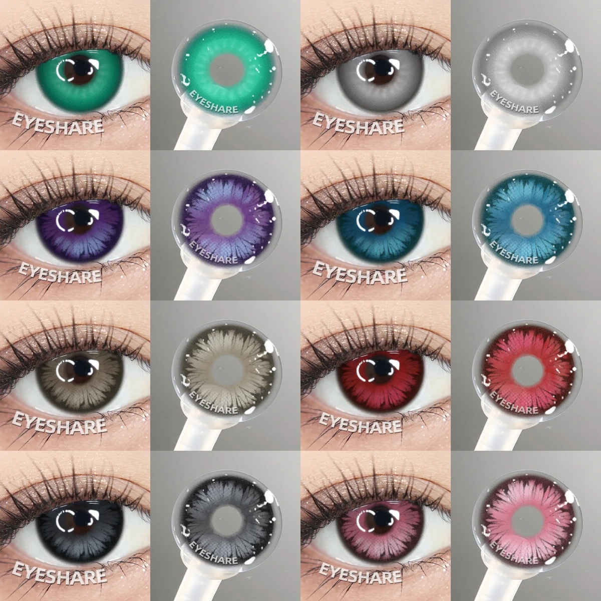 EYESHARE Vibrant Anime Cosplay Colored Contact Lenses – Red, Blue, Green & Pink Eye Enhancement