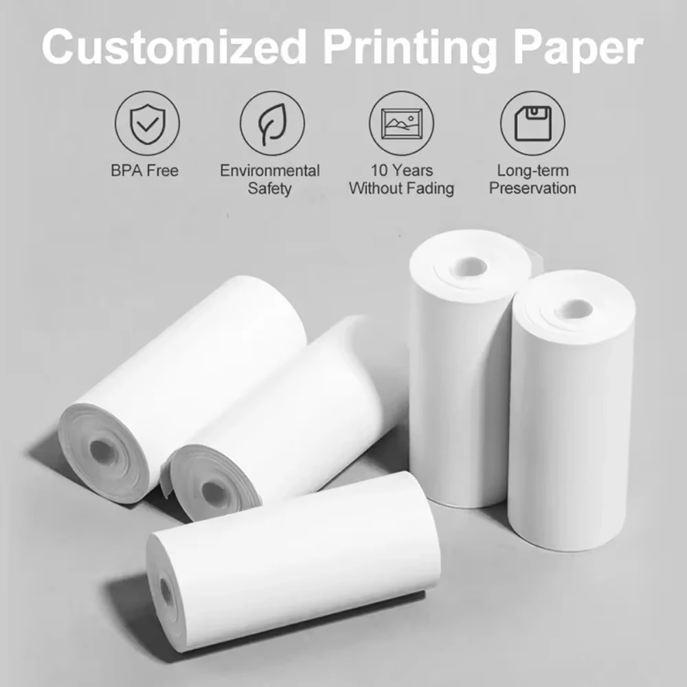 Thermal Paper Roll Thermal Paper Printing Paper Thermal Printer Paper Instant Camera Refill Paper 57*25mm Thermal Paper 30 Rolls White Children Camera Instant Print Kids Camera Printing Paper Replacement Accessories Parts