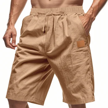 2024 New Men's Cotton Linen Pants Male Autumn New Breathable Solid Color Linen Trousers Fitness Streetwear Back with Pocket 1