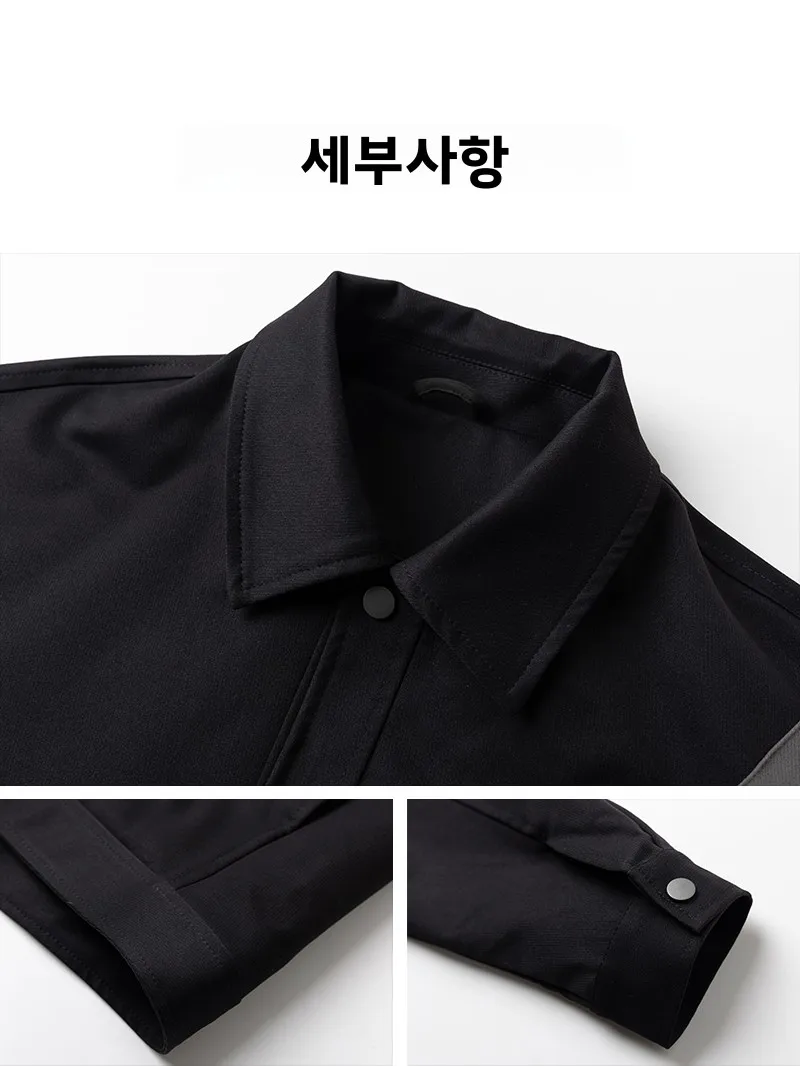 캐주얼 남성 자켓 봄 가을 플립 칼라 패치워크 컬러 남성 패셔너블 다용도 멋진 탑 폴리에스터 섬유 긴팔
