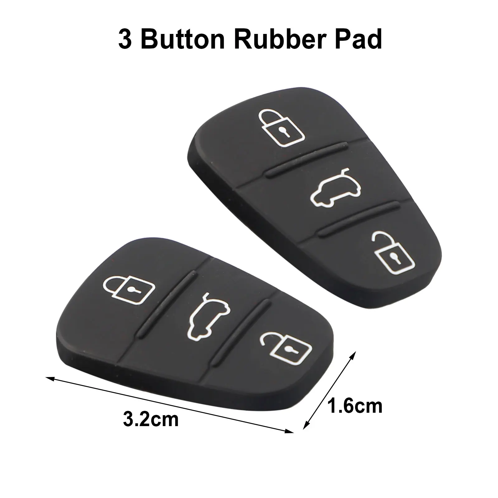 Set of 2 Black Remote Car Key Fob Cases with 3-Button Design