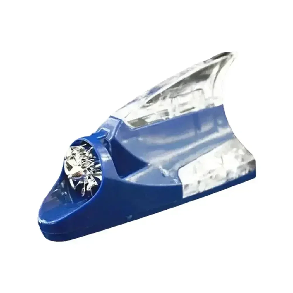 LED Shark Fin Car Antenna with Wind-Powered Colorful Flashing Light - Waterproof Auto Roof Decor Accessory