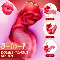 3-in-1 Zunge Schaukel Vibratoren G-punkt Klitoris Stimulator Weibliche Masturbator Dildo Vibrator Erwachsene Sex Spielzeug für Frauen Paare 3