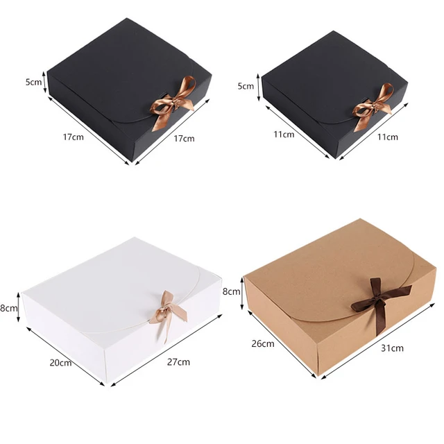 5Pcs Kraft Paper Gift Boxes with Clear Plastic Lid Cover Presents Packaging  Box Wedding Birthday Christmas Party Cupcake Packing - AliExpress