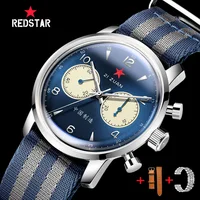 Red Star 42mm 1963 Chronograph Men Watch Pilot Original Seagull ST19 Movement Gooseneck Mechanical Wristwatch 3D Sapphire Clock 1