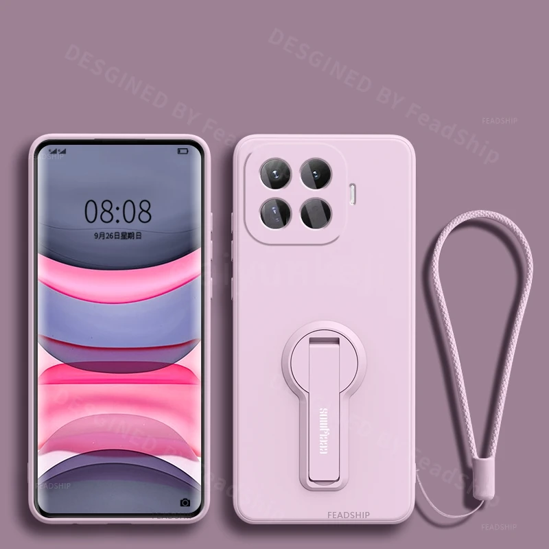 Shockproof Silicone Phone Case with Holder and Screen Protector