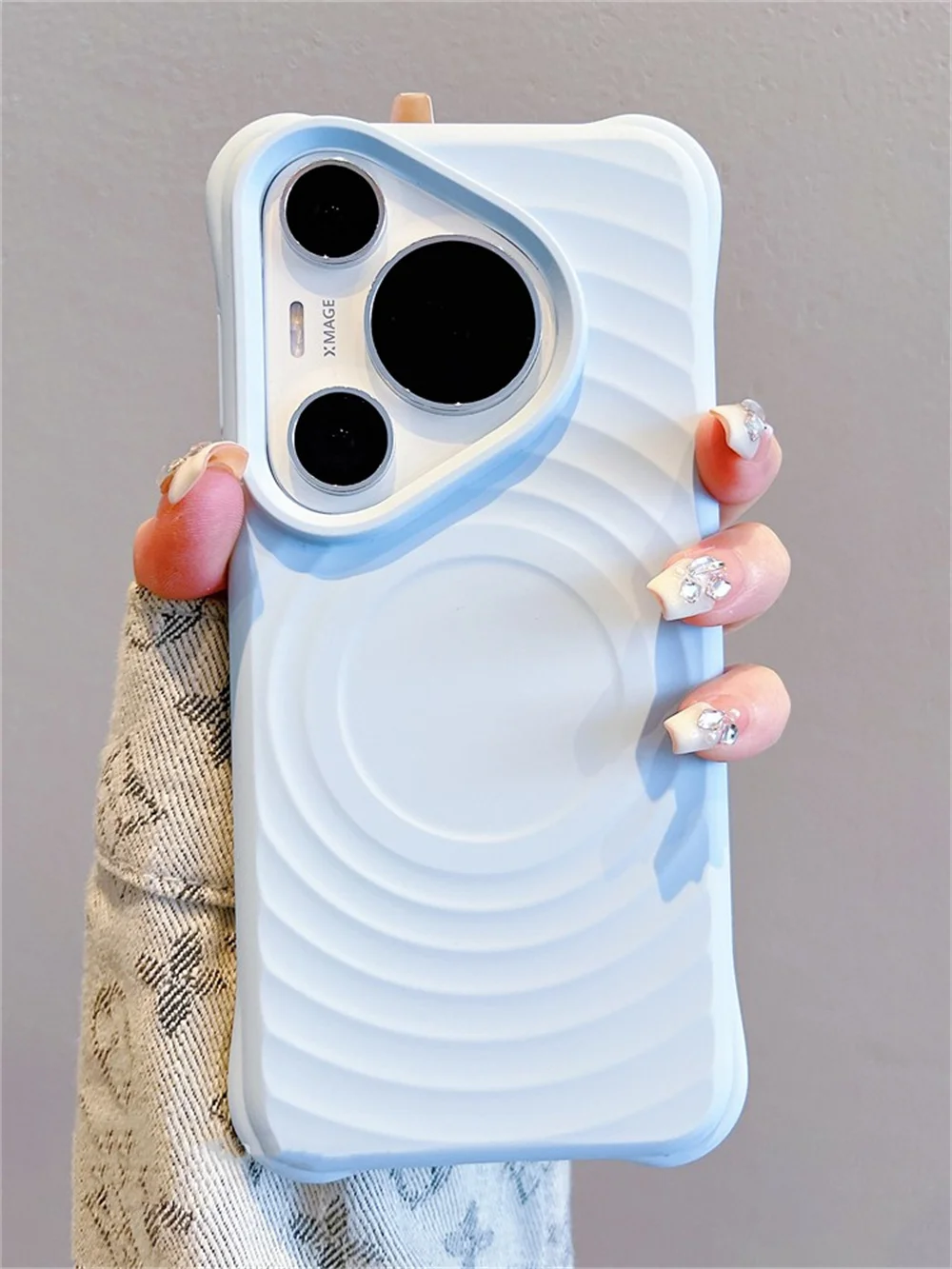 Candy Matte Shockproof Water Ripple Armor MagSafe Case - Wireless Charging Cover