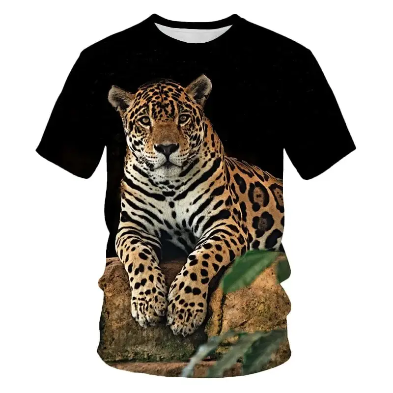 New Cheetah Pattern 3D Wild Animal Leopard Print T-shirt For Men