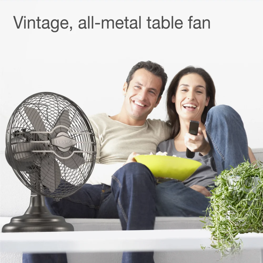Lasko 12 3-Speed Oscillating Classic Metal Table Fan with Tilt-Back,  R12210, Bronze Mini Fan Portable Portable Fan desk fan - AliExpress