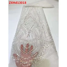 

Low Price Ankara Beaded embroidery Lace Fabrics Hot Sale Eco-Friendly ​Cloth For woman Party Dress ZXHd13018 b