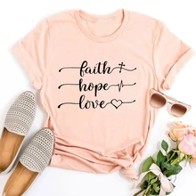 

Faith Hope Love Shirt Christian Gift Faith Shirts for Women Christian Shirts Peaceful Tee Faith Cross Clothing Jesus Tops