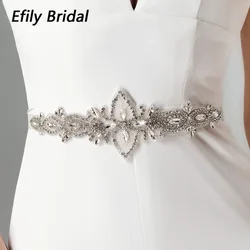 Fashion Crystal Belts for Women Rhinestone Bridal Wedding Accessories Handmade Trendy Prom Dress Belt Party Bridesmaid Gift
