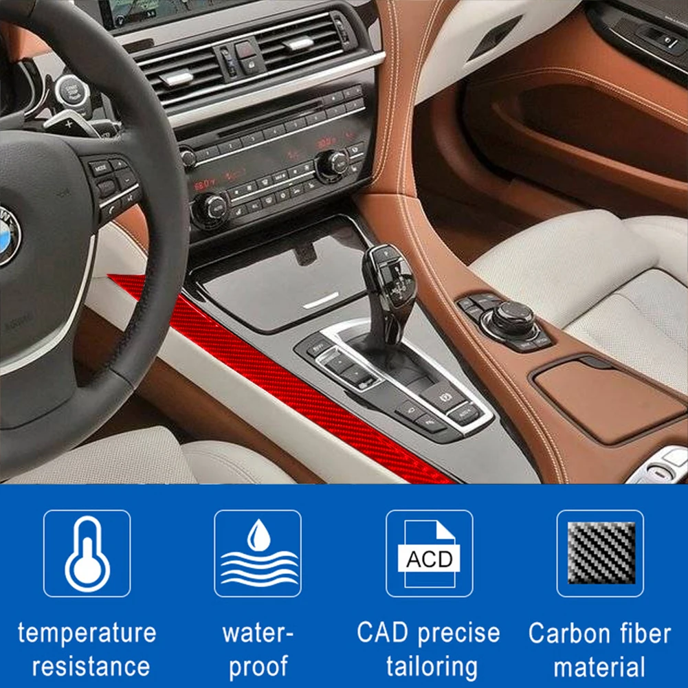 BMW 6 시리즈 F12 F13 쿠페 Covertible 2011 2012-2018 탄소 섬유 기어 패널 스티커 자동차 인테리어 장식 액세서리