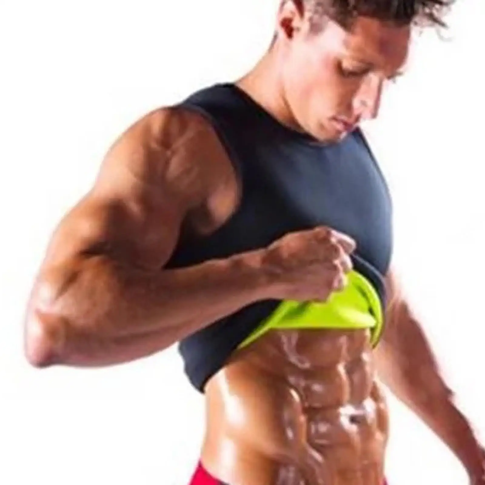 Mens Sauna Vest Burner Sweat Tank Top Waist Trainer Slimming Home Gym