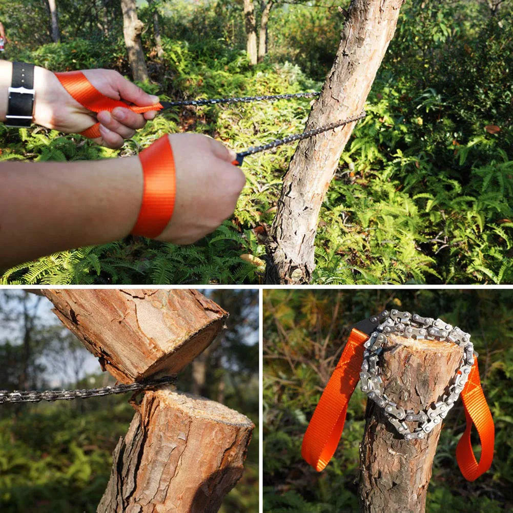 Outdoor Portable Hand-drawn Wire Saw Field Mountaineering Life-Saving Chain Saw Tool Multi-function Saw Chain Pocket Chain Saw 4