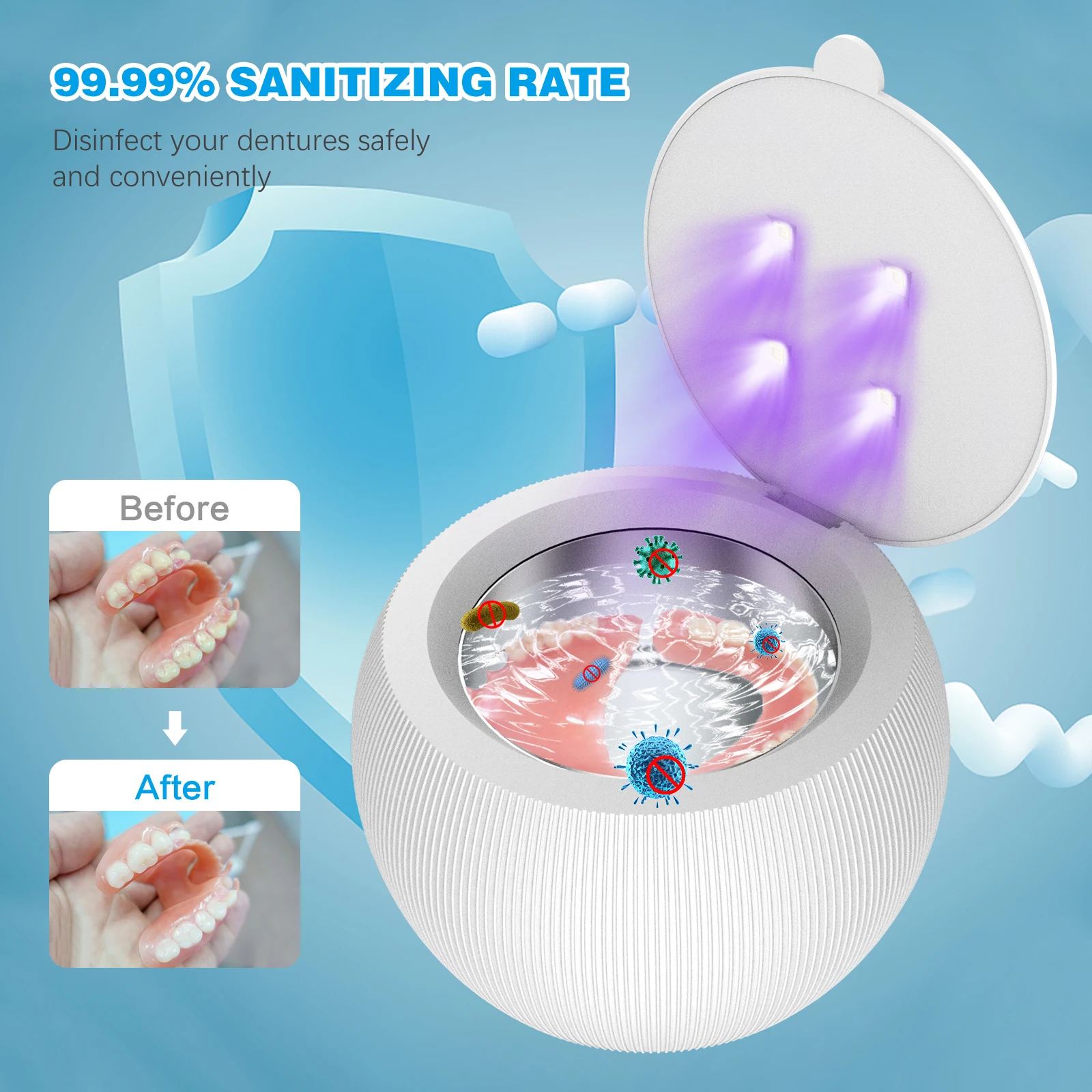 Ultrasonic UV Cleaner for Retainer Denture Jewellery - Image 2