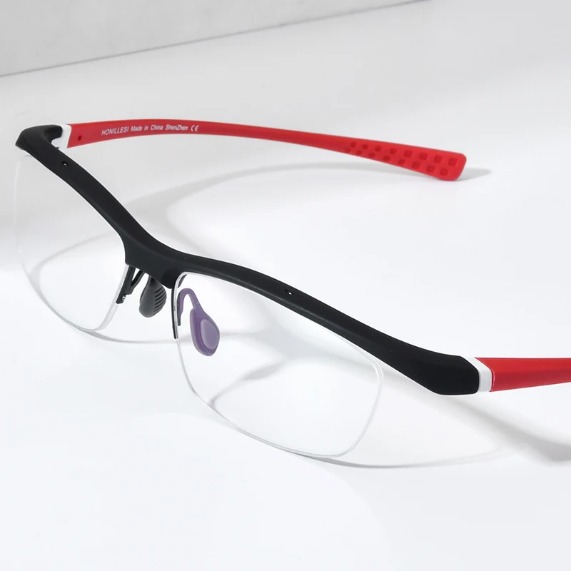 HONILLESI TR90 Eyeglasses Frames Men Basketball Outdoor Ultralight Sports Half Eyewear