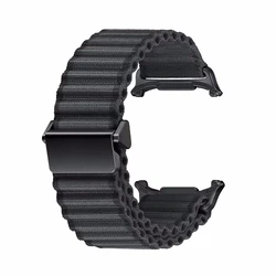 Nylon Loop Sports Trail Band - No Gaps Bracelet for Galaxy Ultra 47mm (Black-Deep Grey)