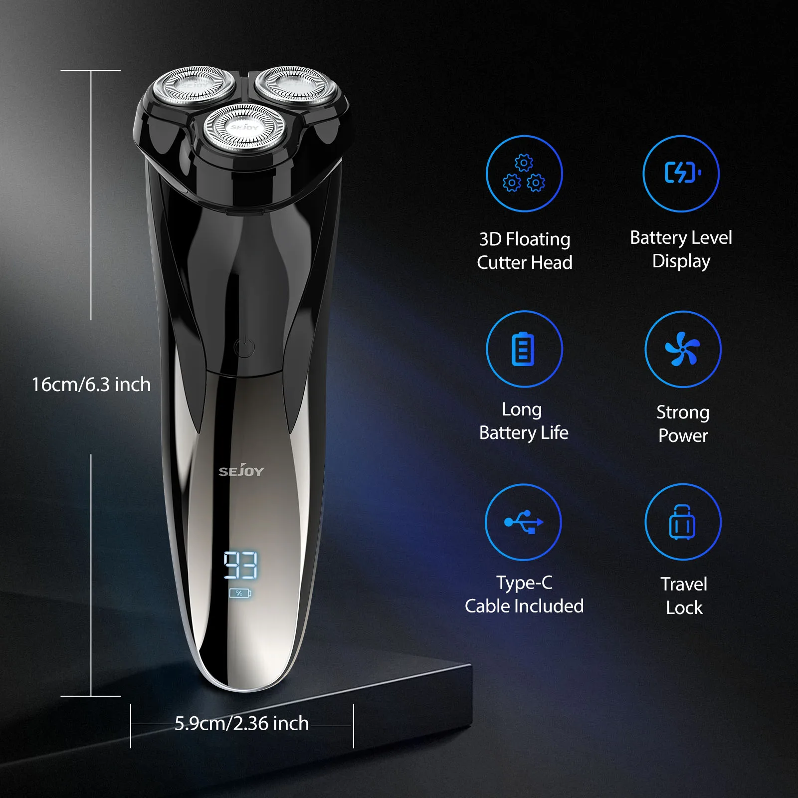 Sejoy Electric Shaver For Men  Electric Shavers Razor Shaving Machines With Pop Up Trimmer For Travel Home Rechargeable Trimmer 2