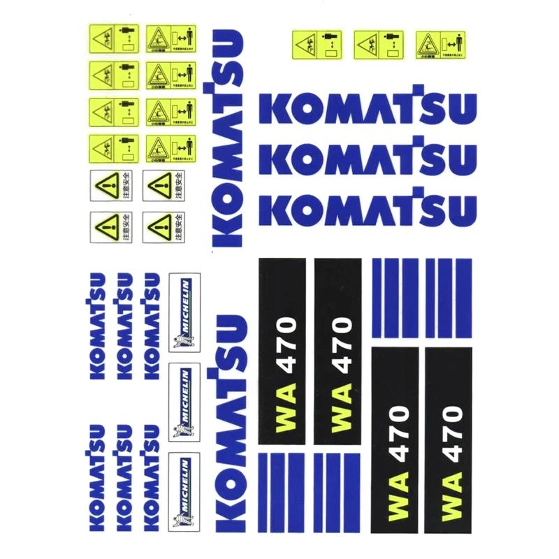 980L A40G WA470 Sticker  1/14 Loader  Excavator Engineering Vehicle Model Sticker