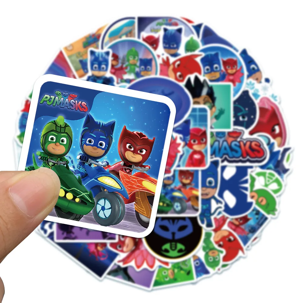 PJ masks Stickers 50pcs/set Waterproof Skateboard Luggage Guitar Laptop Funny Graffiti Sticker Kid Classic Toys cartoon stickers avengers sticker graffiti stickers