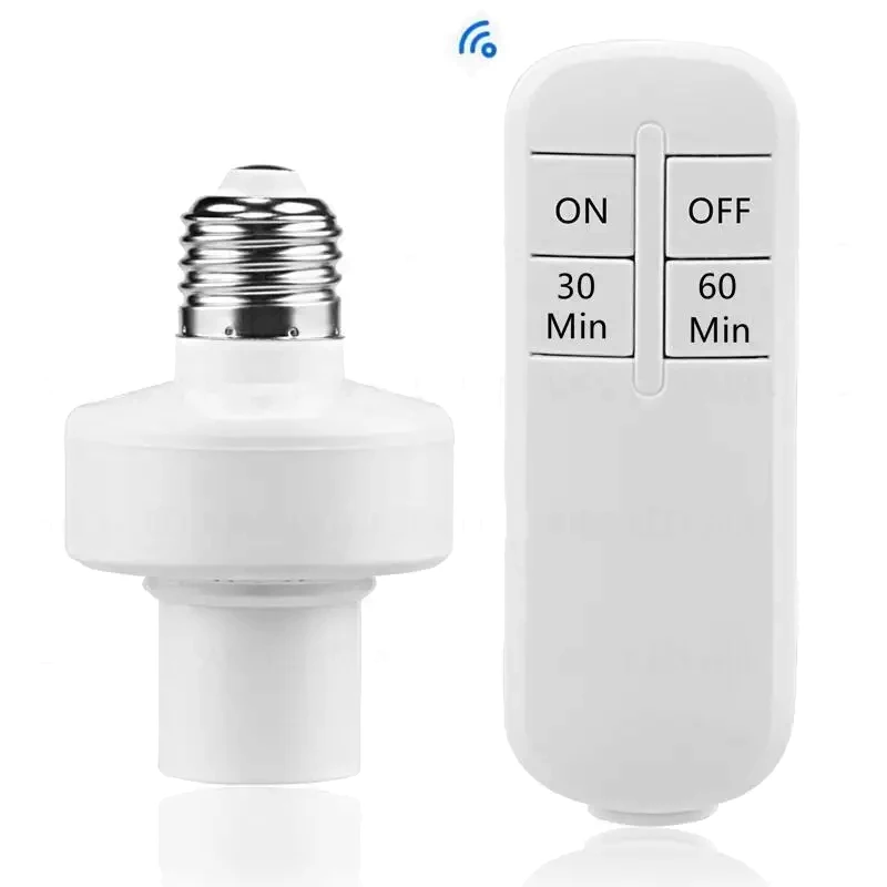 E27 Wireless Remote Control Lamp Holder Socket Lamp Bases for LED Bulb Pendant Ceiling Chandelier Smart Timer Switch
